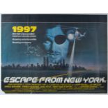 Movie Poster Escape from New York UK Quad Carpenter SciFi