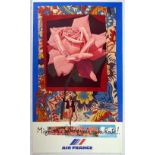 Advertising Poster Air France Sweetheart Rose Roger Bezombe Airline