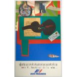 Advertising Poster Air France Airline Joy Festival of Life Roger Bezombe