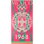 Sport Poster Mexico Olympics 1968 Aztec