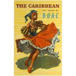 Travel Poster The Caribbean BOAC Airline