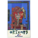 Travel Poster Air France Airline Orient Roger Bezombes