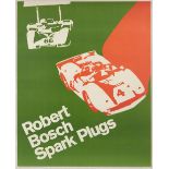 Advertising Poster Robert Bosch Spark Plugs Green Car Racing