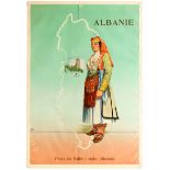 Travel Poster Albania Folklore Folk Dancer