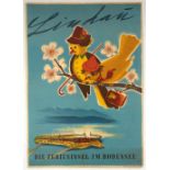 Travel Poster Lindau Holiday Island Lake Constance Bavaria