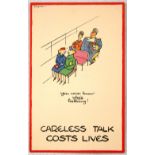 Propaganda Poster Careless Talk Costs Lives Fougasse Bus You Never Know WWII