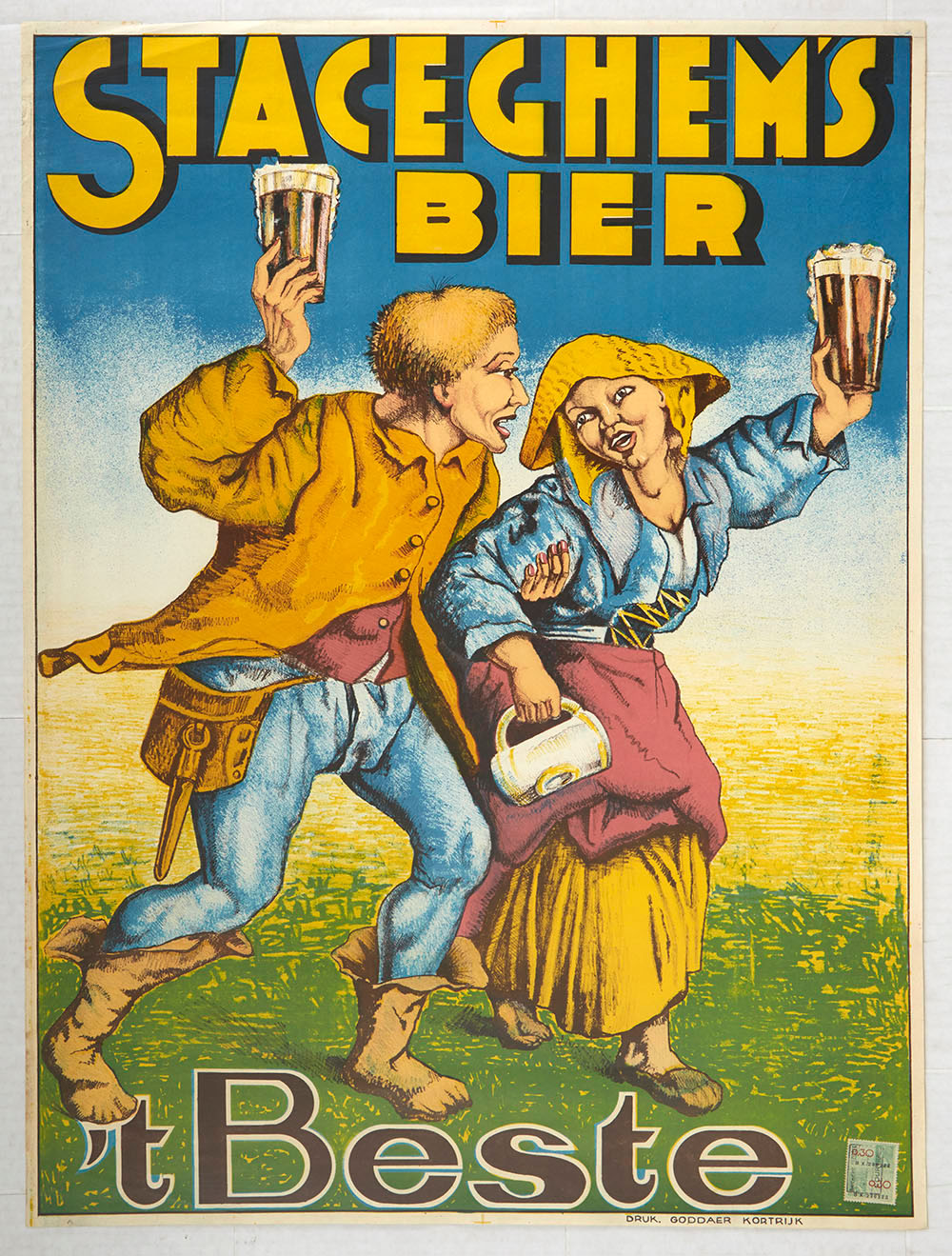 Advertising Poster Staceghem Bier Beste Beer Belgium