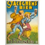 Advertising Poster Staceghem Bier Beste Beer Belgium