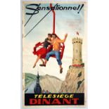 Travel Poster Sensational Dinant Chairlift Walloon Belgium