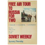 Travel Poster Free Air Tour to Russia Soviet Weekly Poster