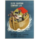 Advertising Poster Clyde Shipping Company Ltd Noah's Ark Lennox Paterson 1960s