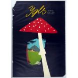 Travel Poster Igls Tyrol Austria Alps Mountains Magic Mushroom