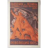 Propaganda Poster Revolution 1905 Workers with Lenin