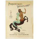 Advertising Poster Personnages Imaginaires Domergue Centaur Mermaid