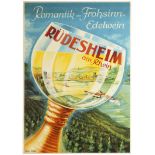 Travel Poster Rudesheim am Rhein German Wine Germany