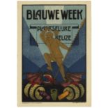 Propaganda Poster Blue Week Netherlands Anti Alcohol Dragon Art Deco