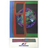 Travel Poster Air France Airline Merveilles de La Terre Roger Bezombes