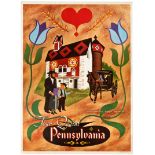 Travel Poster Pennsylvania USA Amish
