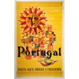 Travel Poster Portugal Sun Holidays Lisbon