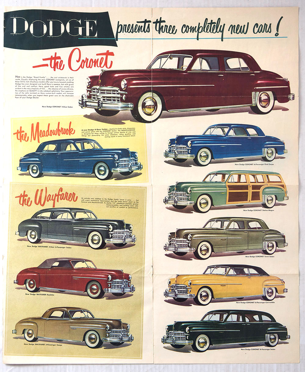 Advertising Poster Dodge Three Completely New Cars USA