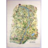 Travel Poster Mittelweser Saxony Illustrated Map Germany