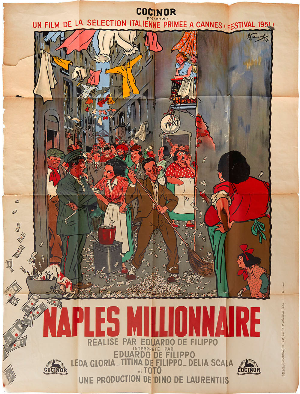 Movie Poster Naples Millionaire Italy Cannes Film Festival Napoli Milionaria