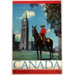 Travel Poster Canada Wonderful World Royal Canadian Mounted Policeman