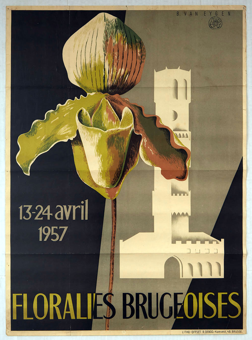 Advertising Poster Flowers Bruges Floral Show Belgium Orchid