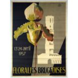 Advertising Poster Flowers Bruges Floral Show Belgium Orchid