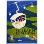 Travel Poster Cable Car Ruedesheim Rhein Germany