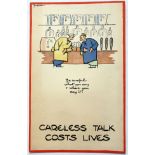 Propaganda Poster Careless Talk Costs Lives Fougasse Pub Hitler WWII