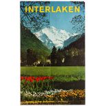 Travel Poster Interlaken Jungfrau OMB Switzerland