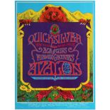 Rock Concert Poster Quicksilver Messenger Service 1968 Avalon Ballroom Rock Concert