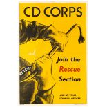 Propaganda Poster Civil Defence Corps Rescue Section UK