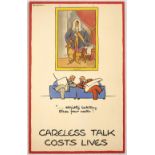 Propaganda Poster Careless Talk Costs Lives Fougasse Gentlmen Club Strictly WWII