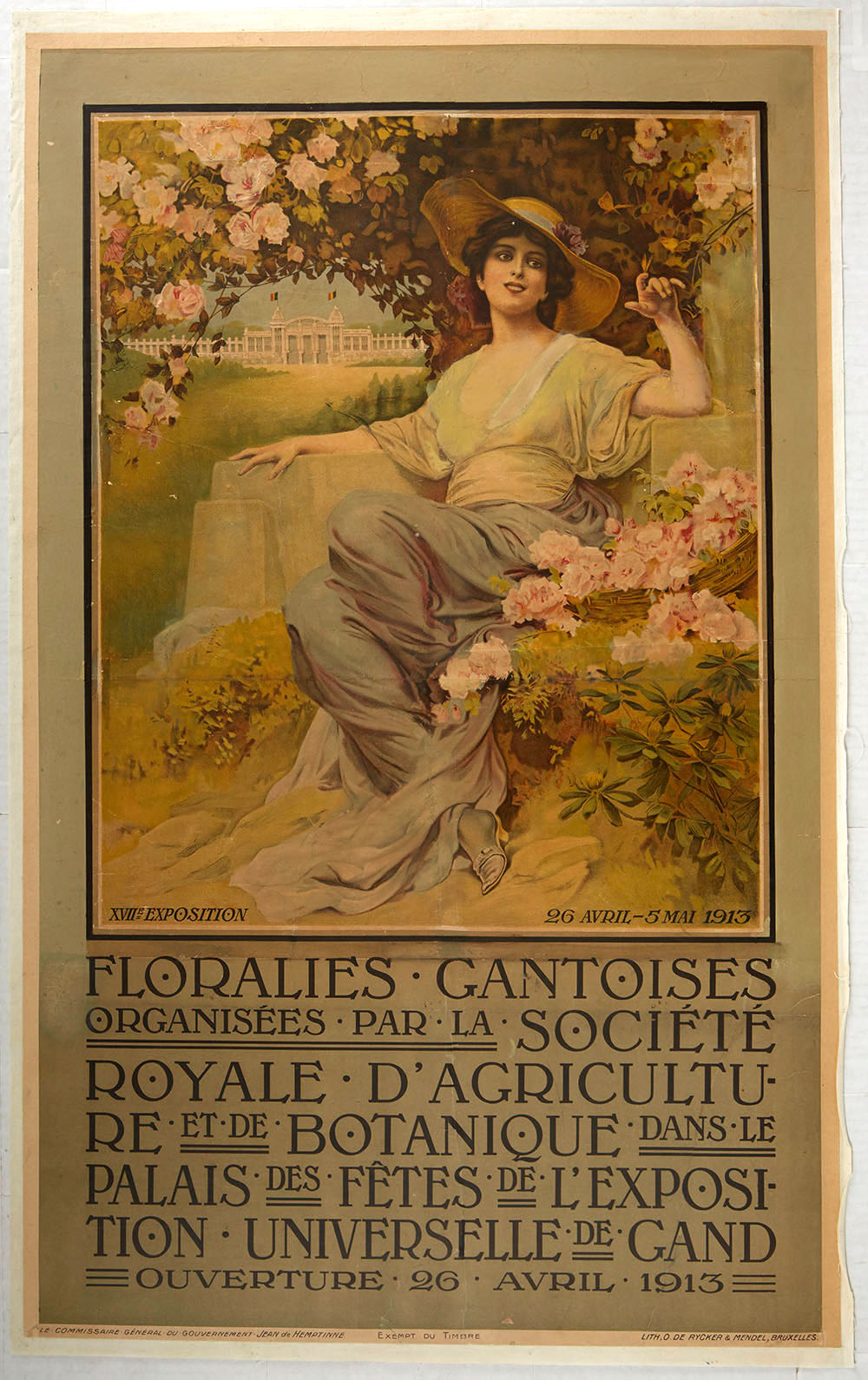 Advertising Poster Ghent Flowers Royal Society Agriculture Botany