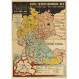 Propaganda Poster Map Occupation Areas Germany USSR USA UK