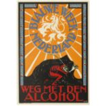 Propaganda Poster Blue Week Netherlands Anti Alcohol Devil Art Deco