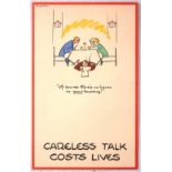 Propaganda Poster Careless Talk Costs Lives Fougasse Hitler Dinner Table WWII