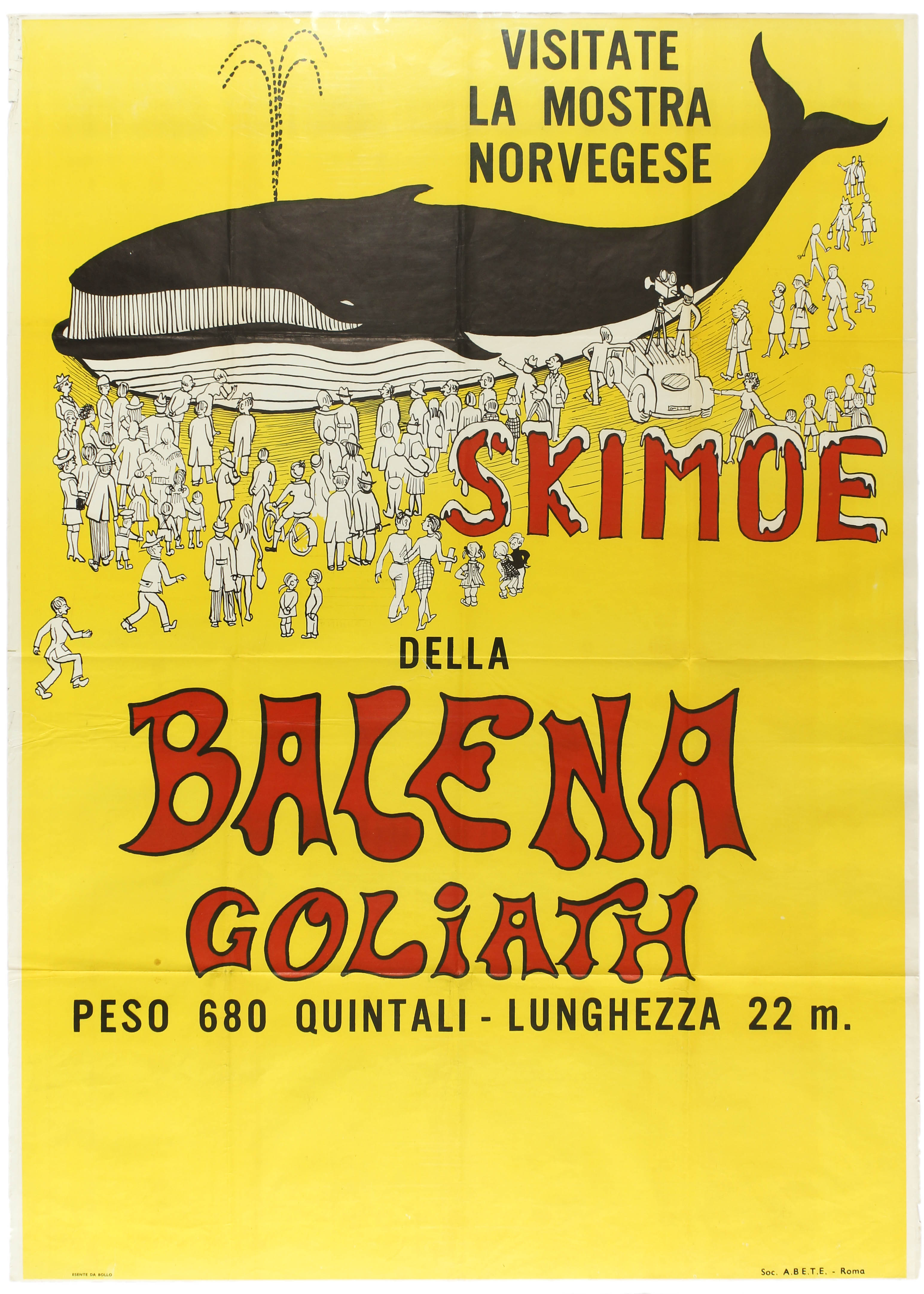 Advertising Poster Skimoe Goliath Whale Exhibition