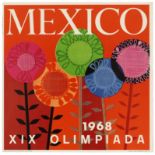 Sport Poster Mexico Olympics 1968 Flowers Lance Wyman