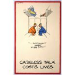 Propaganda Poster Careless Talk Costs Lives Fougasse But of Course WWII
