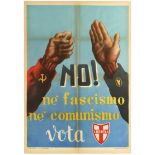 Propaganda Poster Christian Democratic Party Italy Communism Fascism Elections