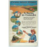 Propaganda Poster Canadian National Railways Canada Immigration Farm