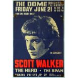 Advertising Poster Scott Walker Concert The Dome Brighton 1968