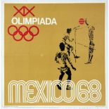 Sport Poster Mexico 1968 Olympics Volleyball Olimpiada Lance Wyman