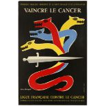 Propaganda Poster Defeat Cancer Georget France Medicine Modernism