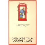 Propaganda Poster Careless Talk Costs Lives Fougasse Phone Box WWII