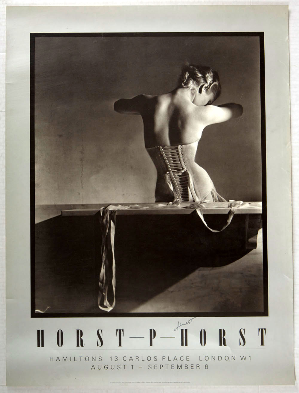 Advertising Poster Photograph Exhibition P Horst Hamiltons Corset Signed