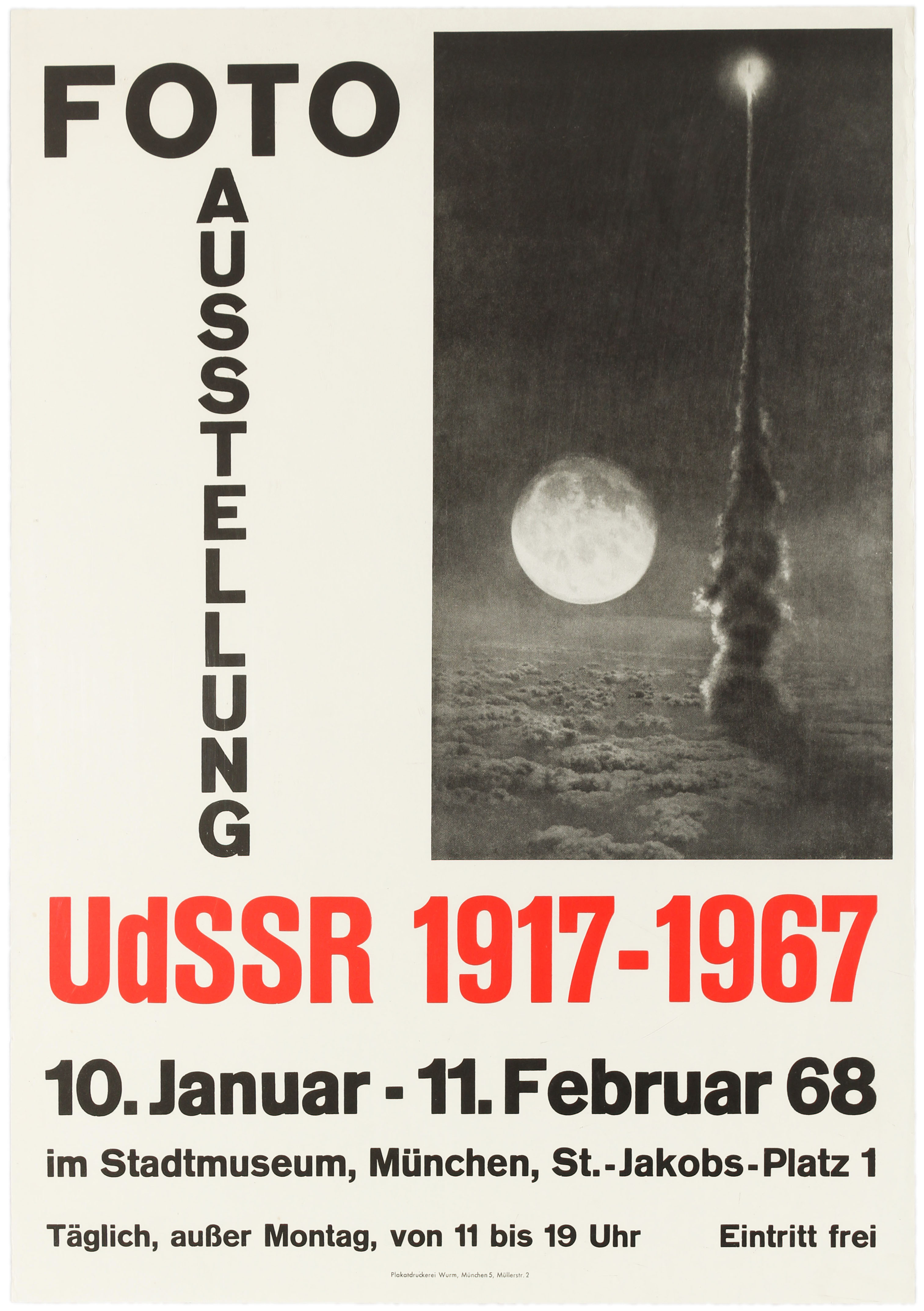 Advertising Poster Photo Exhibition USSR Space Rocket